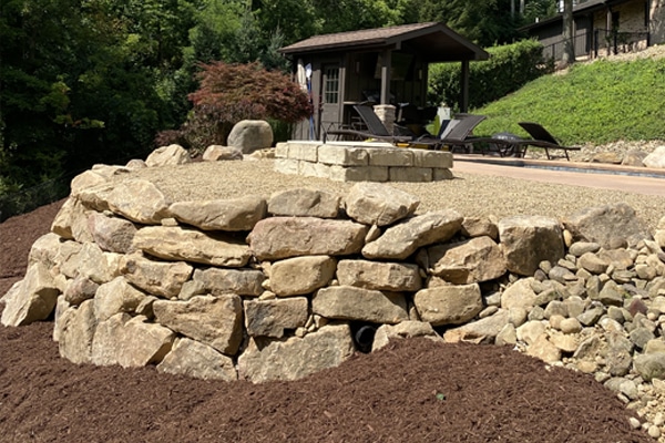 rock retaining wall